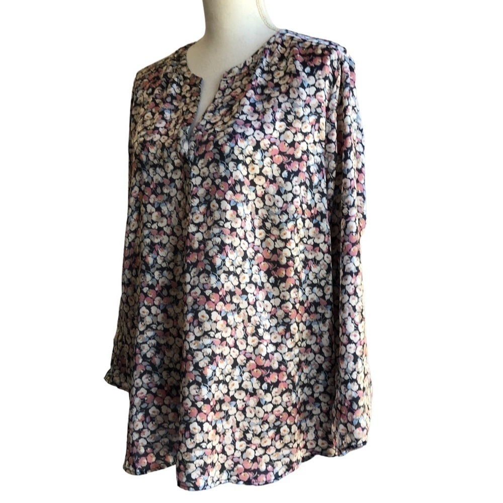 Daniel Rainn Floral Split Neck Tunic Size XXL - Picture 2 of 12